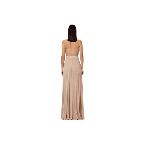 Abito Donna lungo con scollo profondo Burro carne Elisabetta Franchi- Francavilla Moda